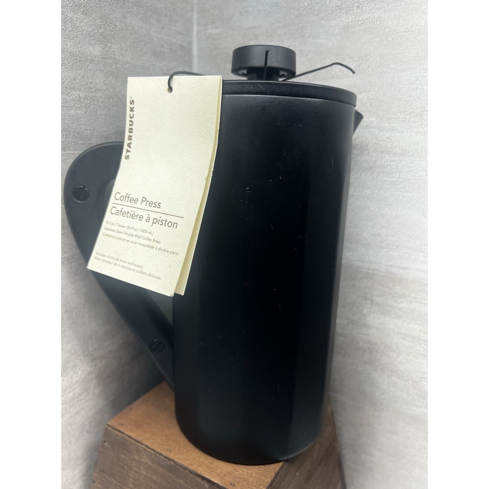 Starbucks French Press 8-Cup 34 fl oz/1L Stainless Double Wall Black Matte